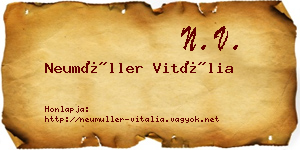 Neumüller Vitália névjegykártya